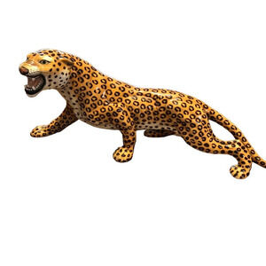 Mid Century Italian Large Ronzan Leopard Sculpture Animal Figurine